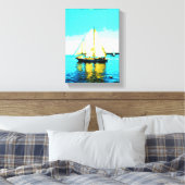 帆帆走スクーナー巻きキャンバス キャンバスプリント (インサイチュ (寝室))