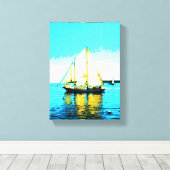 帆帆走スクーナー巻きキャンバス キャンバスプリント (インサイチュ (ウッドフロア))