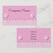 帆立貝のストライプおよびボタンの封筒の名刺 名刺 (正面/裏面)