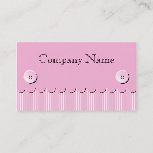 帆立貝のストライプおよびボタンの封筒の名刺 名刺 (正面)