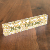 帆立貝のボーダー先生のネームプレート(金ゴールド) デスクネームプレート (側面)