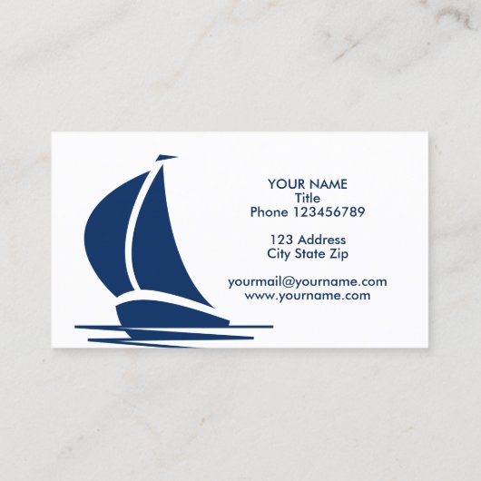 帆航海の船海軍名刺テンプレート 名刺 (裏面)