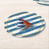 帆航海の船 ラウンドペーパーコースター (アングル)
