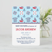 帆船いかりパタ航海のーン赤ちゃんシャワー 招待状 (スタンド正面)