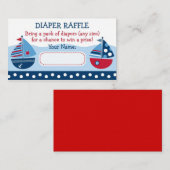 帆船おむつ航海のラッフルチケット エンクロージャーカード (正面/裏面)