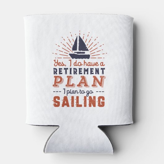 帆船おもしろいに乗り込む退職した退職計画 缶クーラー (裏面)