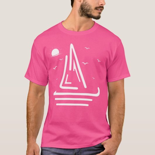 帆船おもしろいレトロスタイル船セーリング Tシャツ (正面)