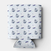 帆船およびいかり模様 缶クーラー (裏面)