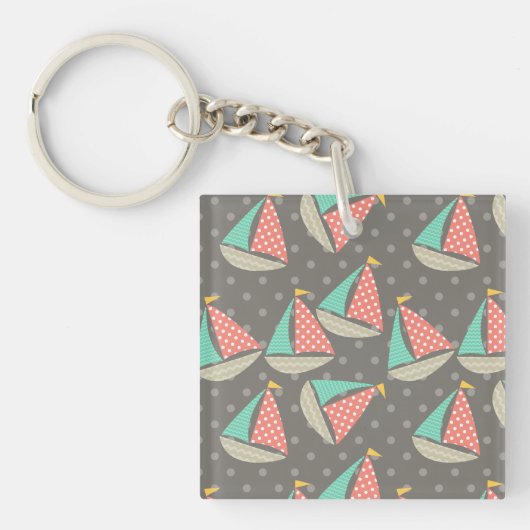 帆船お洒落船 キーホルダー (正面)