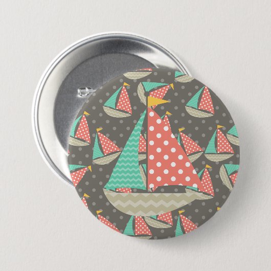 帆船お洒落船 缶バッジ (正面&裏面)
