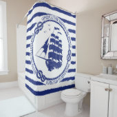 帆船が付いている航海のな紋章 シャワーカーテン (インサイチュ)