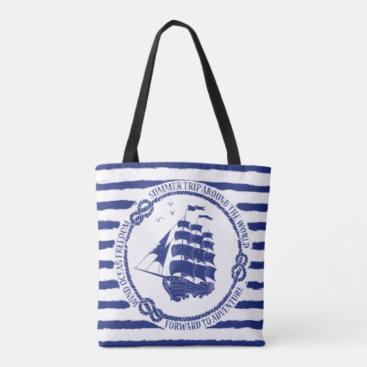 帆船が付いている航海のな紋章 トートバッグ (裏面)