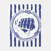 帆船が付いている航海のな紋章 フリースブランケット (正面)