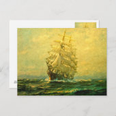 帆船が大西洋を横断する ポストカード (正面/裏面)