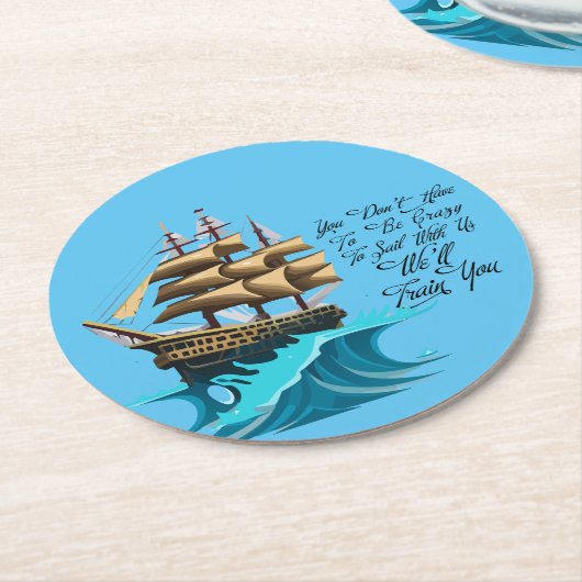 帆船でなくてもよ熱狂するい ラウンドペーパーコースター (アングル)