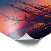 帆船で夕日に フォトプリント            (角)