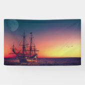 帆船で夕日に 横断幕 (横)