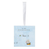 帆船で海のガラパゴスの地図を冒険 キューブオーナメント (右)