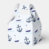 帆船といかり模様ブルー フェイバーボックス (正面サイド)