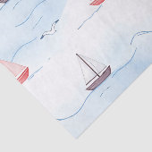帆船とカモメのシームレスパターン 薄葉紙 (詳細)