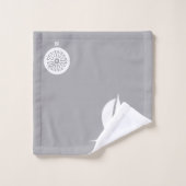 帆船とコンパス – 銀色のバスタオルセット バスタオルセット (ウォッシュタオル)