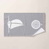 帆船とコンパス – 銀色のバスタオルセット バスタオルセット (ハンドタオル)