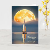 帆船とフルムーン悔やみや弔慰 カード (黄色い花)