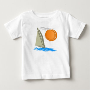 帆船と太陽 ベビーTシャツ