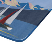 帆船と山の写真 カッティングボード (角)