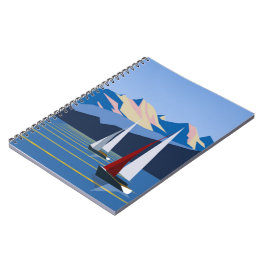 帆船と山の写真 ノートブック