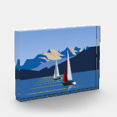 帆船と山 フォトブロック (左)