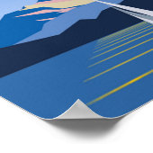 帆船と山 ポスター (角)