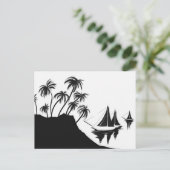 帆船と手のひら ポストカード (スタンド正面)