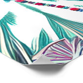 帆船と海の生物抽象芸術ビーチアート ポスター (角)