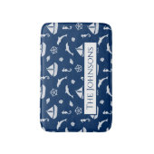 帆船と海洋の生活パターン バスマット (正面縦)