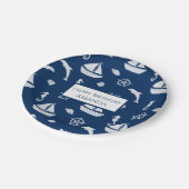 帆船と海洋の生活パターン ペーパープレート (アングル)