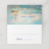 帆船と海 | ネイビ航海のー金ゴールド結婚ズ プレイスカード (外部開封)