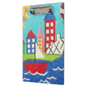 帆船と熱気球と街並み クリップボード (左)