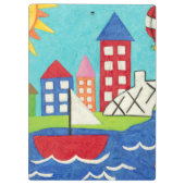 帆船と熱気球と街並み クリップボード (裏面)