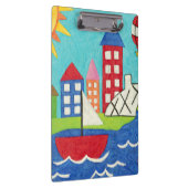 帆船と熱気球と街並み クリップボード (右)