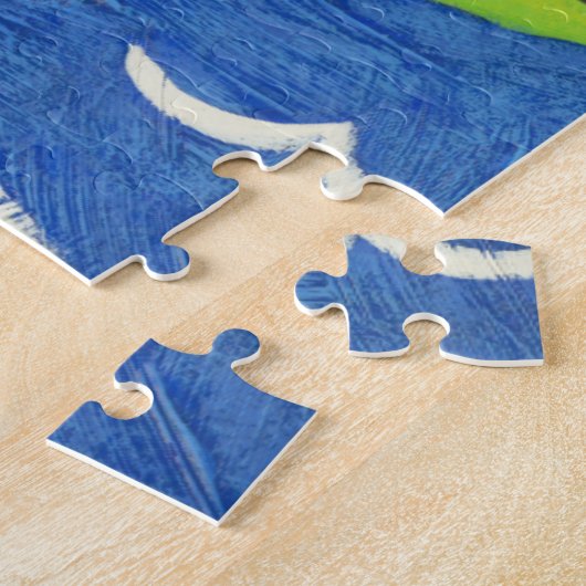 帆船と熱気球と街並み ジグソーパズル (側面)