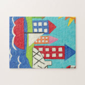 帆船と熱気球と街並み ジグソーパズル (横)