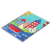 帆船と熱気球と街並み ノートブック (左側)