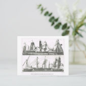 帆船と蒸気船 ポストカード (スタンド正面)