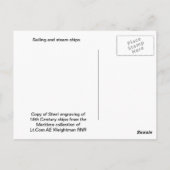 帆船と蒸気船 ポストカード (裏面)