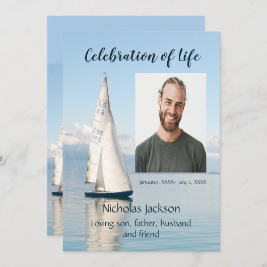 帆船による救命救急お祝い 招待状 (正面/裏面)