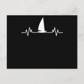 帆船のハートビートを飛ばすおもしろいカタマランギフト ポストカード (正面)