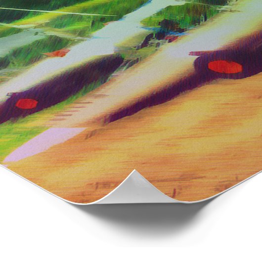 帆船のビーチ ポスター (角)