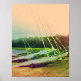 帆船のビーチ ポスター