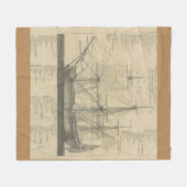 帆船のレイアウト フリースブランケット (正面(横))